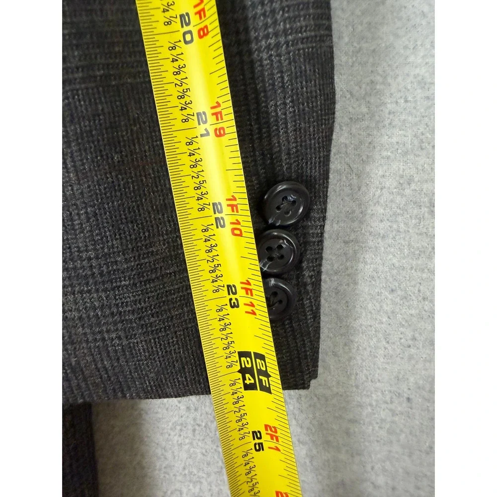 Brooks Brothers Mens 2 Piece Suit 40R 33x30.5 Grey Glen Plaid Pure Wool USA Made
